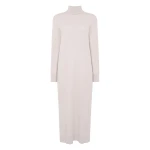 N.Peal Roll Neck Cashmere Jumper Dress in Snow Grey | Midi Dresses | Luxury Shoes 
