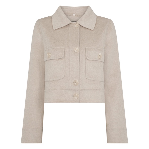 N.Peal Rosie Fur Collared Jacket in Beige Brown | Jackets | Luxury Shoes 