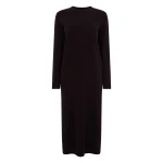 N.Peal Round Neck Cashmere Jumper Dress in Cocoa Brown | Midi Dresses | Luxury Shoes 