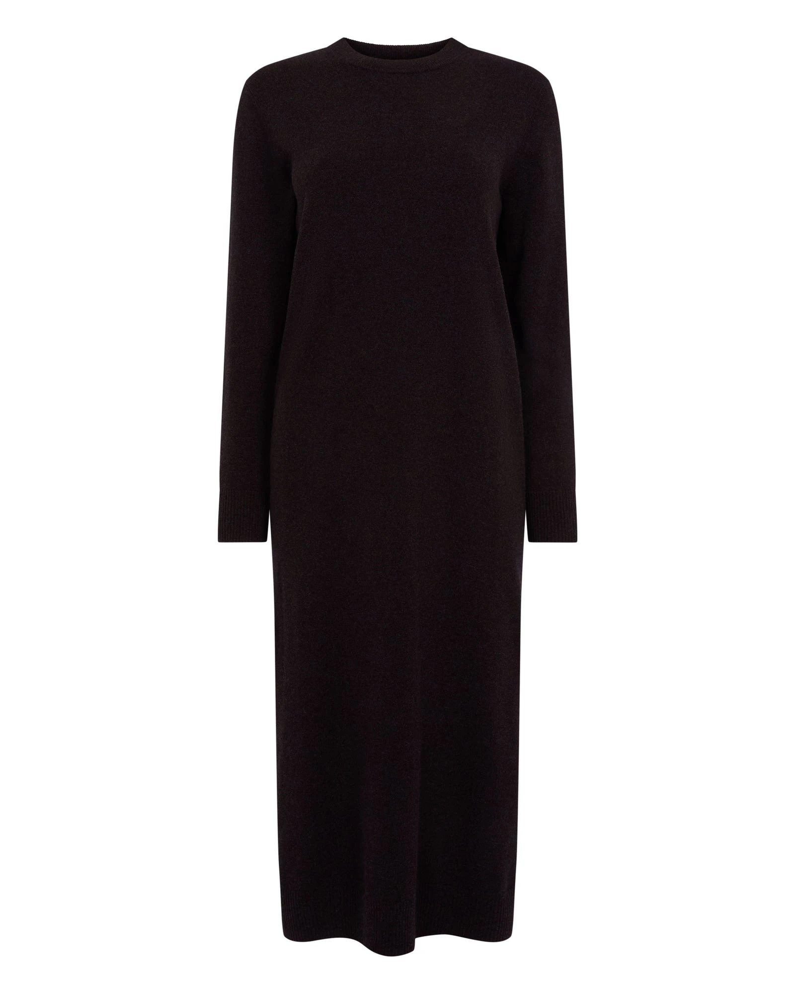 N.Peal Round Neck Cashmere Jumper Dress in Cocoa Brown N.Peal Round Neck Cashmere Jumper Dress in Cocoa Brown | Midi Dresses | Luxury Shoes