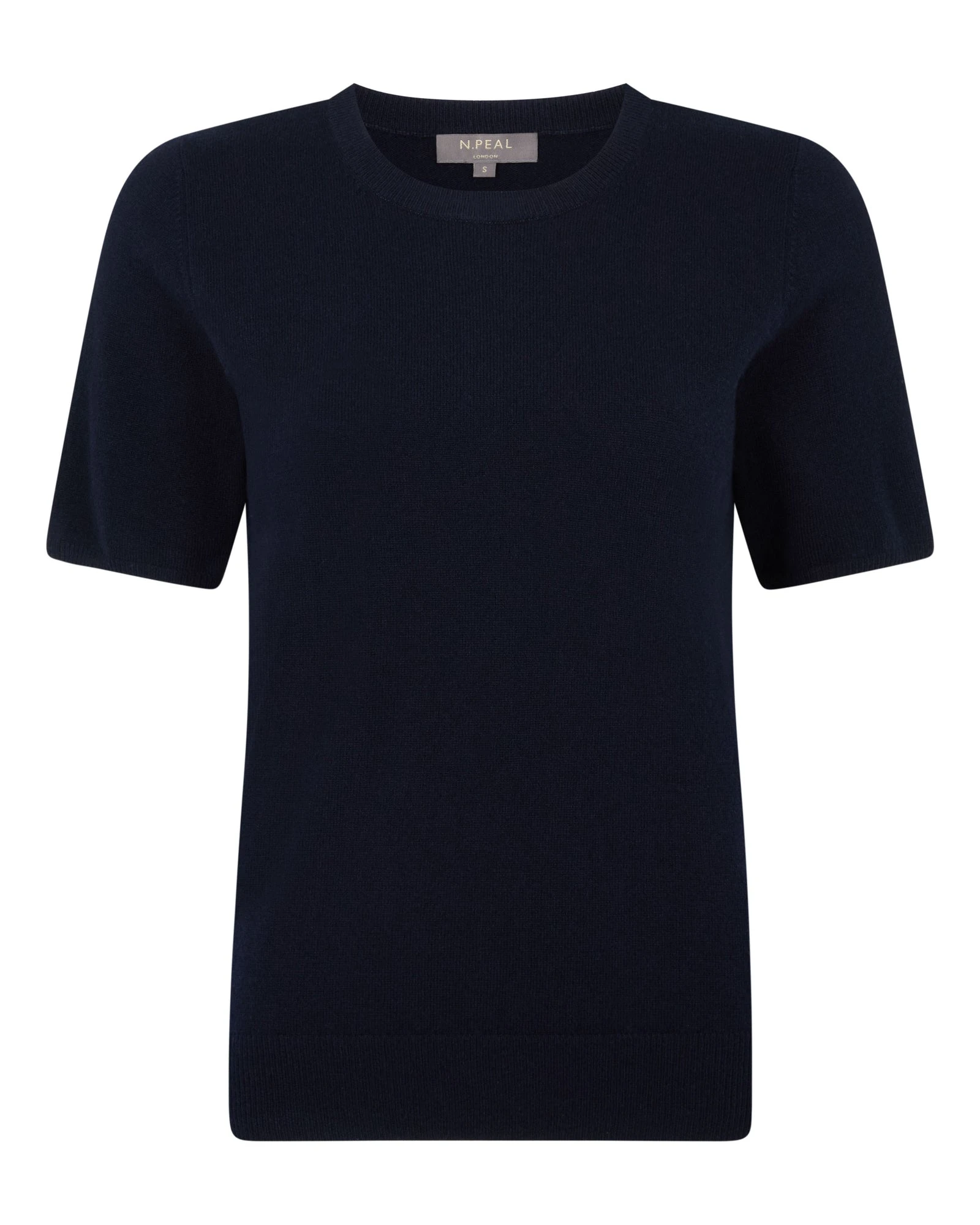 N.Peal Round Neck Cashmere T-Shirt in Navy Blue N.Peal Round Neck Cashmere T-Shirt in Navy Blue | T-shirts | Luxury Shoes