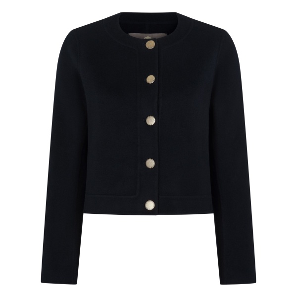 N.Peal Suzy Tailored Jacket in Dark Navy Blue | Blazers | Luxury Shoes 