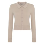 N.Peal Thea Collared Cashmere Cardigan in Cashew Brown | Cardigan | Luxury Shoes 