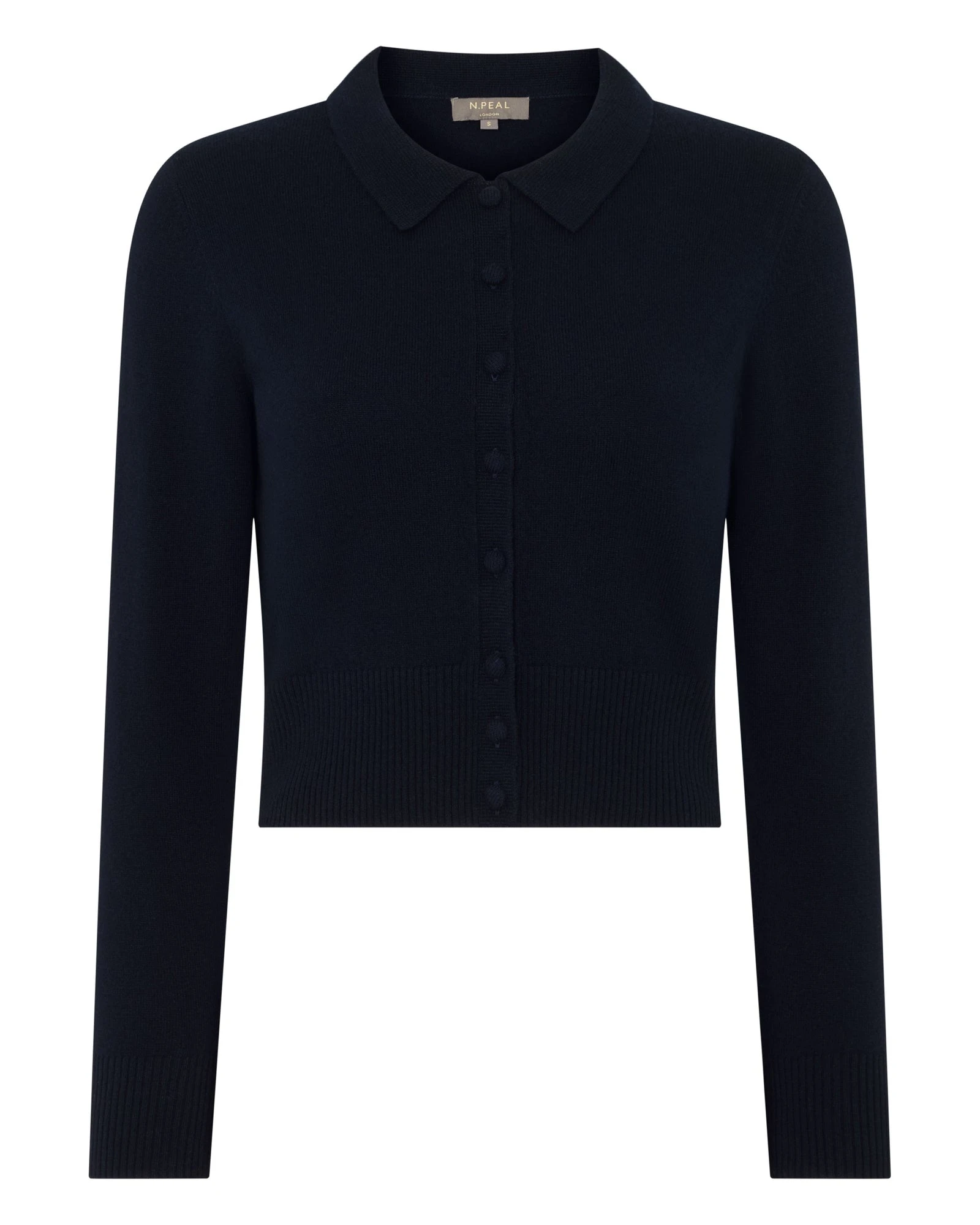 N.Peal Thea Collared Cashmere Cardigan in Navy Blue N.Peal Thea Collared Cashmere Cardigan in Navy Blue | Cardigan | Luxury Shoes