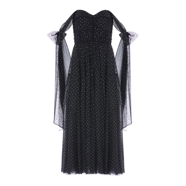 Needle and Thread Amaya Shimmer Gown in Jet Black | Evening Gowns | Luxury Shoes 