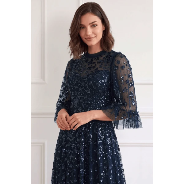 Needle and Thread Constellation Ankle Gown in Navy