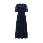 Needle and Thread Lily Bloom Ankle Gown in Navy | Evening Gowns | Luxury Shoes 