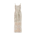 Needle and Thread Luminara Sleeveless Ankle Gown in Moonbeam / Silver | Evening Gowns | Luxury Shoes 