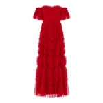 Needle and Thread Thalia Off-Shoulder Gown in Ribbon Red | Evening Gowns | Luxury Shoes 