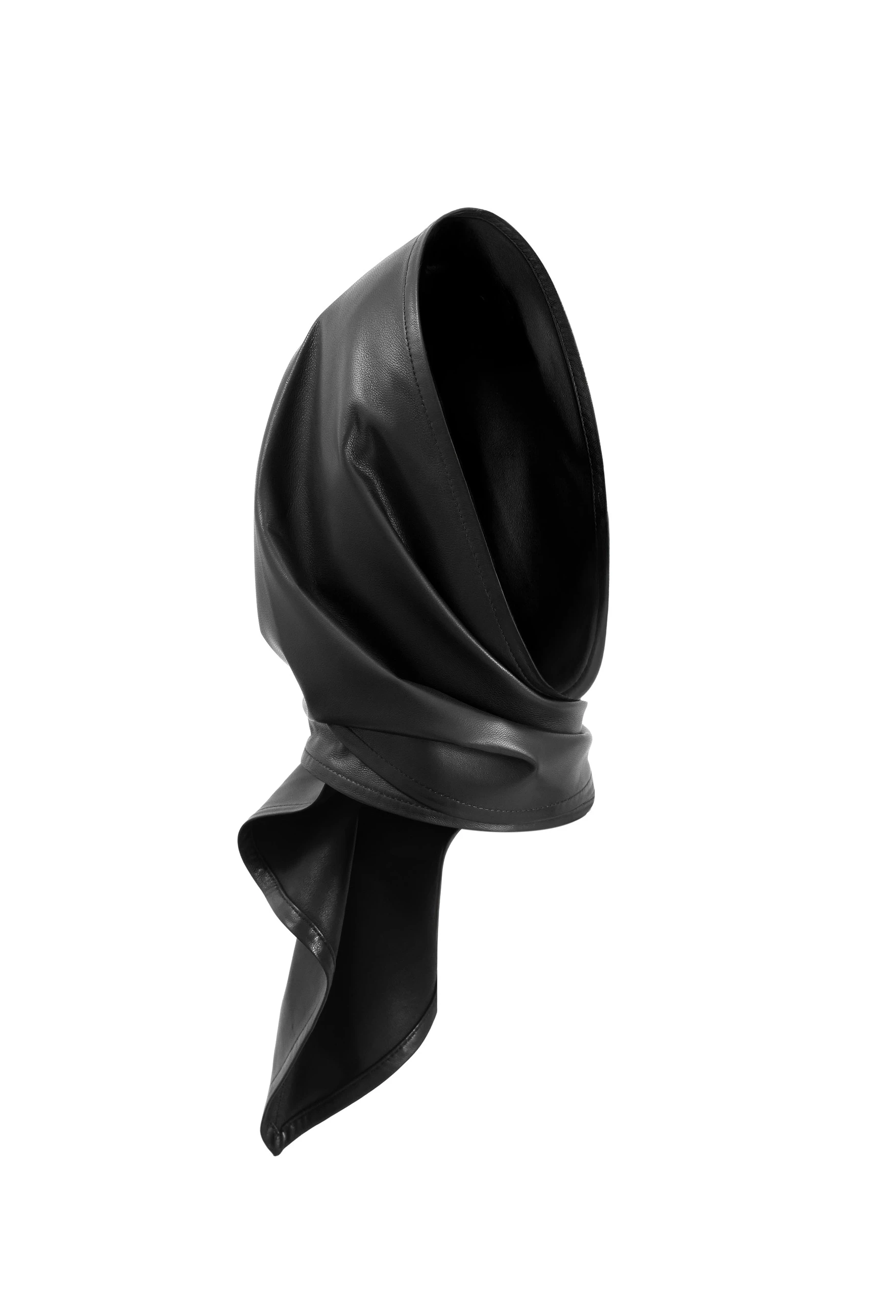 Nour Hammour Leather Foulard in Black Nour Hammour Leather Foulard in Black
