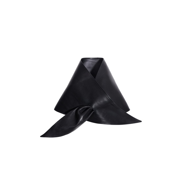 Nour Hammour Sena Leather Foulard in Noir Classique