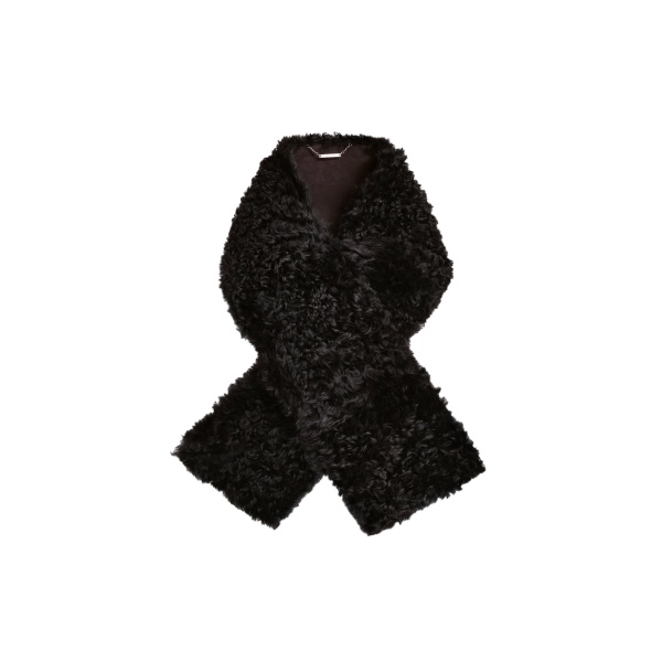 Nour Hammour Winter Shearling Scarf in Cocoa