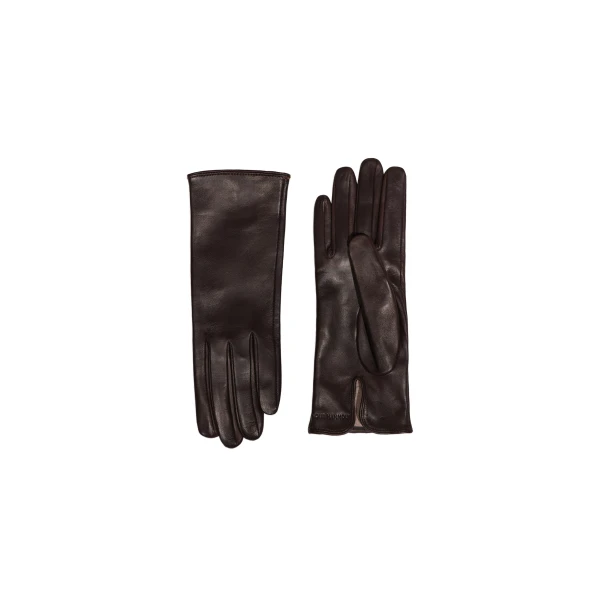 Nour Hammour Wrislet Short Gloves in Chocolate