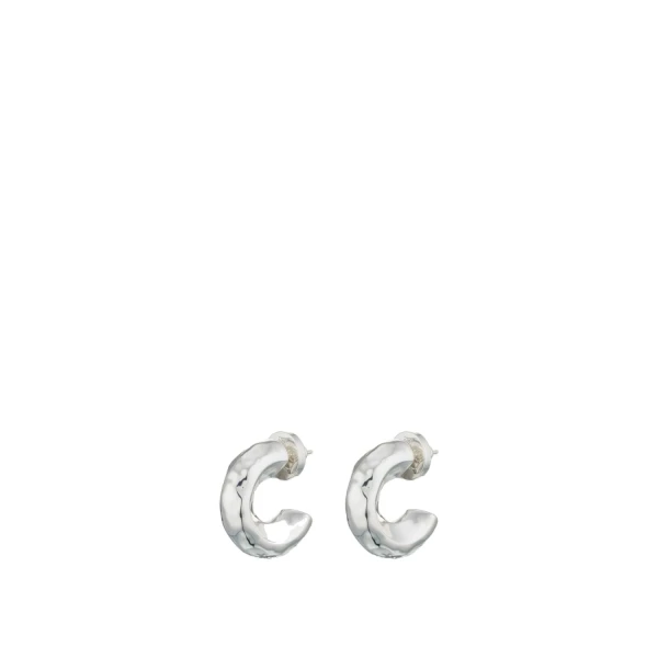 Oroton Aurie Hoop Earrings Bright Silver