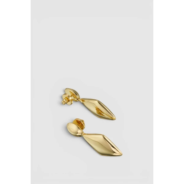 Oroton Banks Drop Earrings Gold, view 2