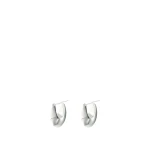 Oroton Banks Hoop Earrings Bright Silver