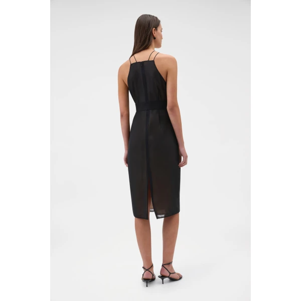 Oroton Bow Detail Dress Black, view 6