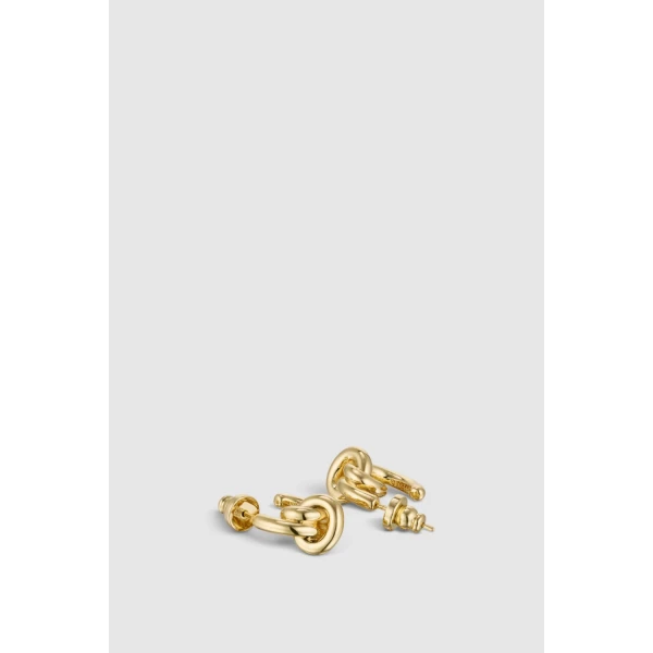 Oroton Briar Small Hoop Earrings Gold, view 3