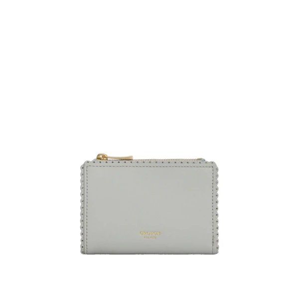 Oroton Broidery Mini 10 Credit Card Zip Wallet Frost