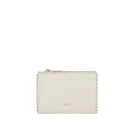Oroton Broidery Mini 10 Credit Card Zip Wallet Warm White