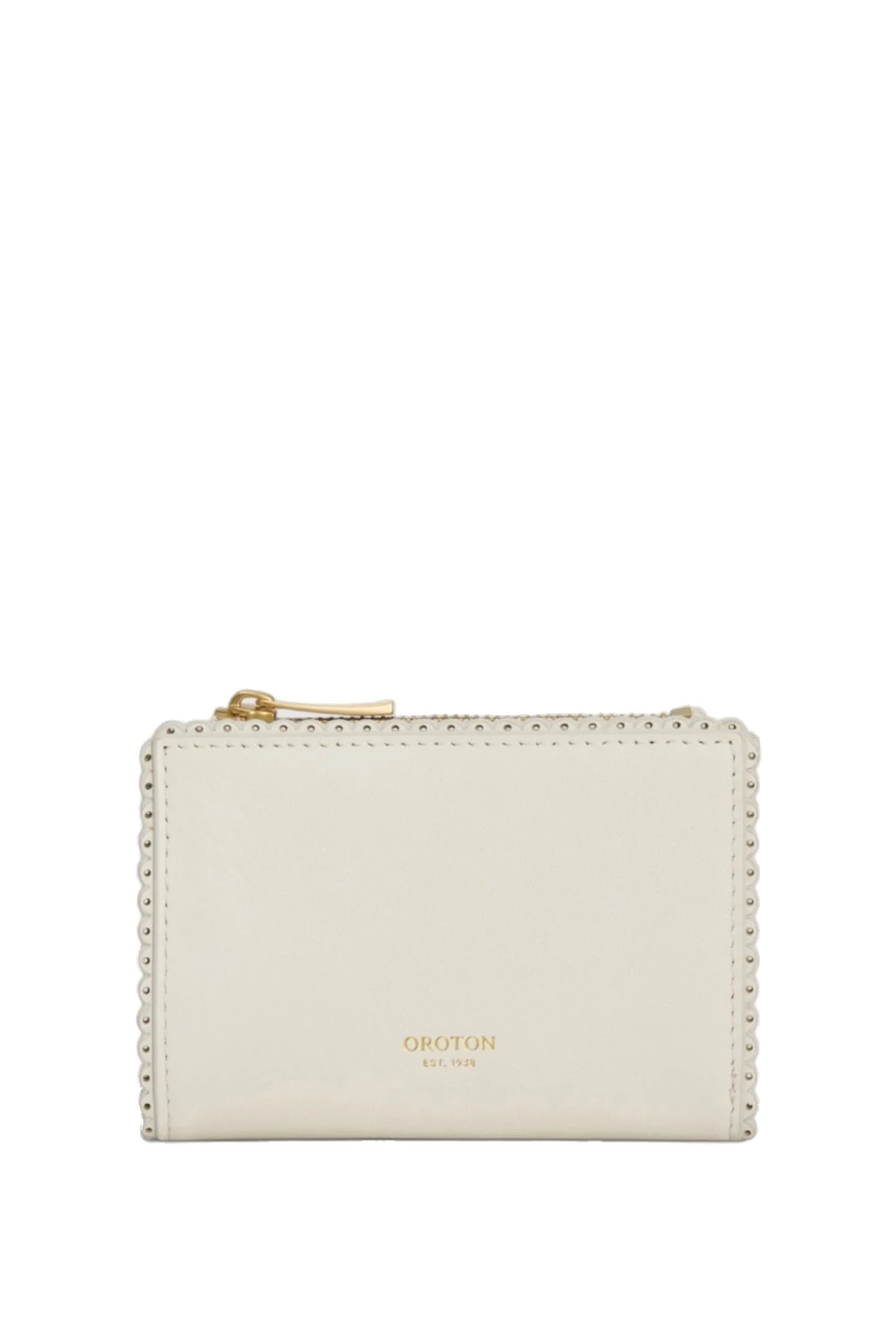 Oroton Broidery Mini 10 Credit Card Zip Wallet Warm White | Wallets & Purses | Luxury Shoes Oroton Broidery Mini 10 Credit Card Zip Wallet Warm White