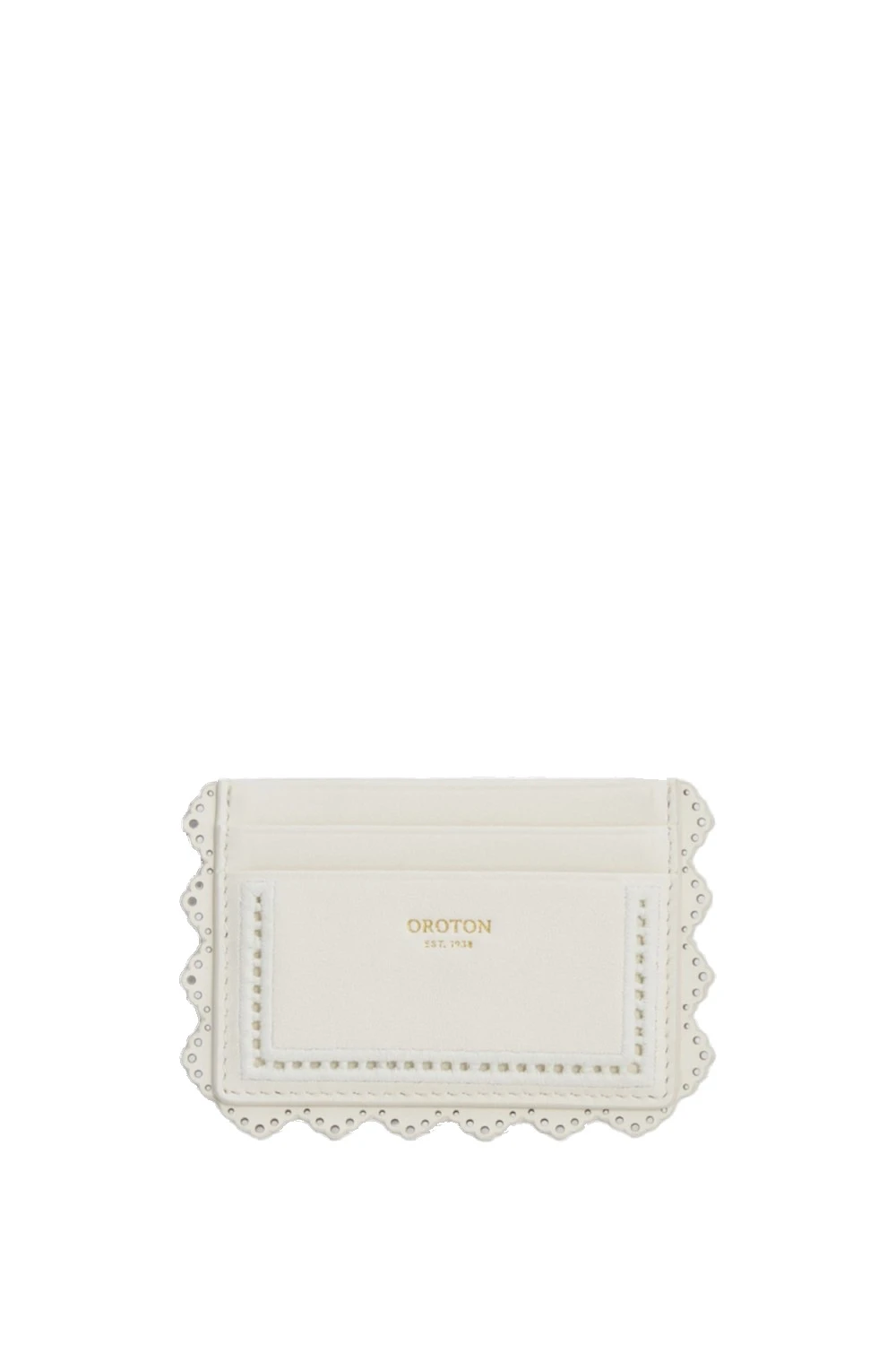 Oroton Broidery Smooth Credit Card Sleeve Warm White | Wallets & Purses | Luxury Shoes Oroton Broidery Smooth Credit Card Sleeve Warm White