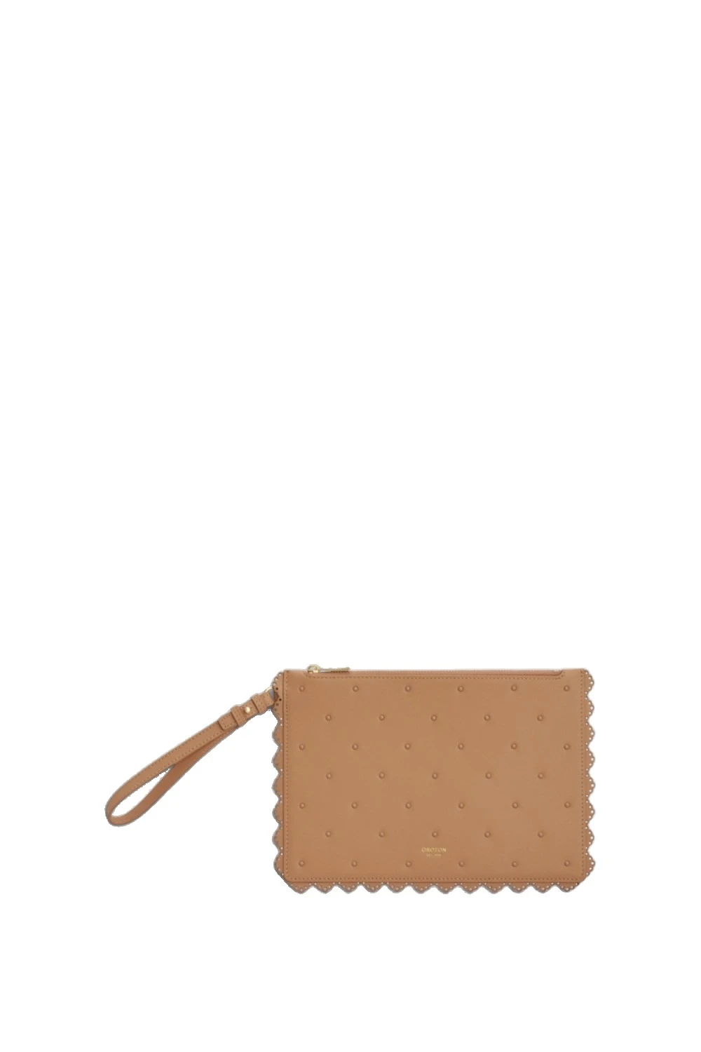 Oroton Broidery Studded Pouch Praline | Wallets & Purses | Luxury Shoes Oroton Broidery Studded Pouch Praline