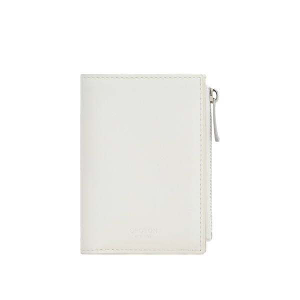Oroton Cecile Smooth 10 Credit Card Mini Zip Wallet Warm White