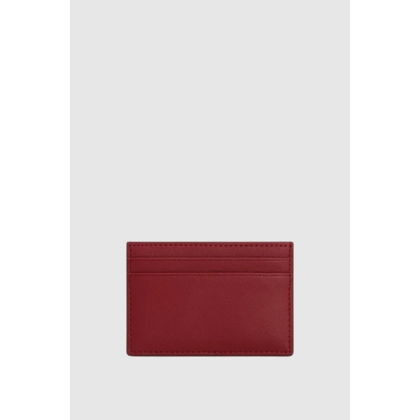 Oroton Cecile Smooth Credit Card Sleeve Garnet, view 3