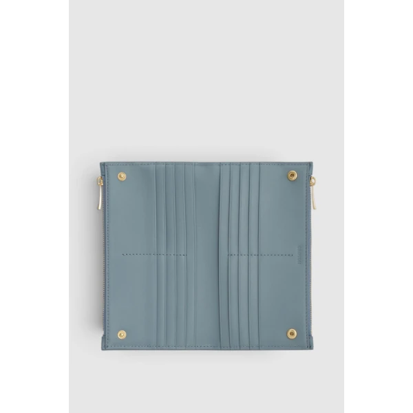 Oroton Cecile Smooth Large Wallet Smoke, view 2