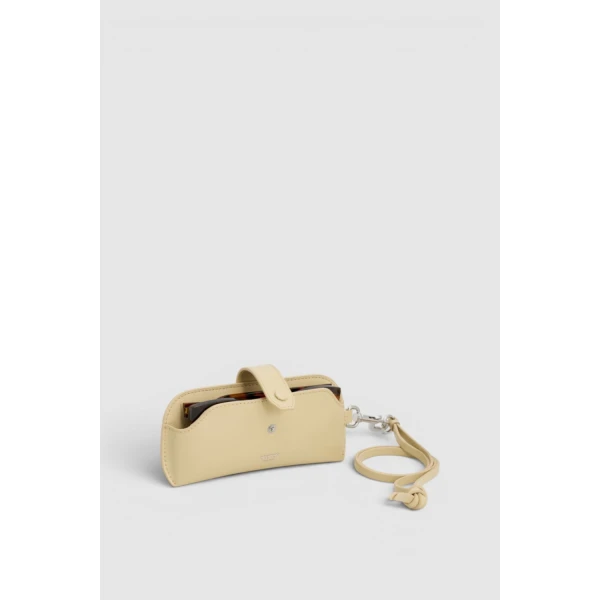 Oroton Cecile Smooth Sunglass Case Blonde, view 2