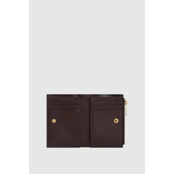 Oroton Cecile Texture Mini 10 Credit Card Zip Wallet Mulberry, view 2