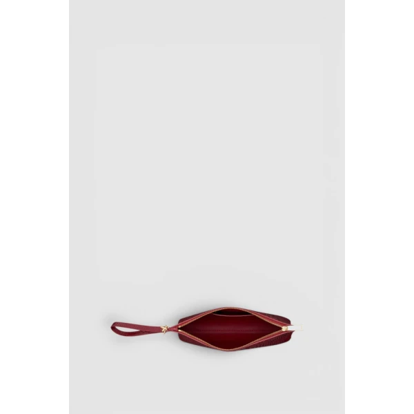 Oroton Cecile Texture Pouch Red Lacquer, view 2