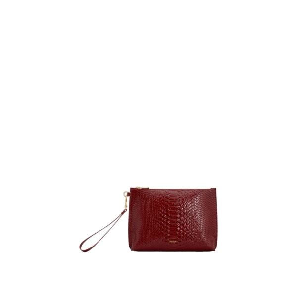 Oroton Cecile Texture Pouch Red Lacquer