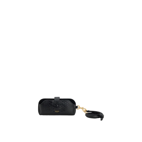 Oroton Cecile Texture Sunglass Case Black