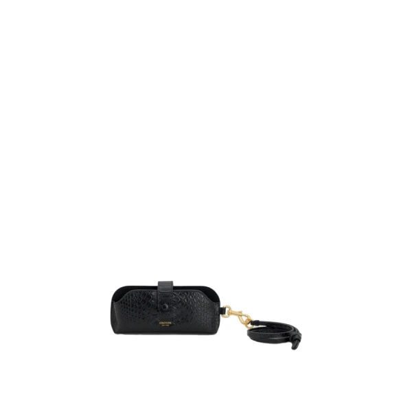 Oroton Cecile Texture Sunglass Case Black
