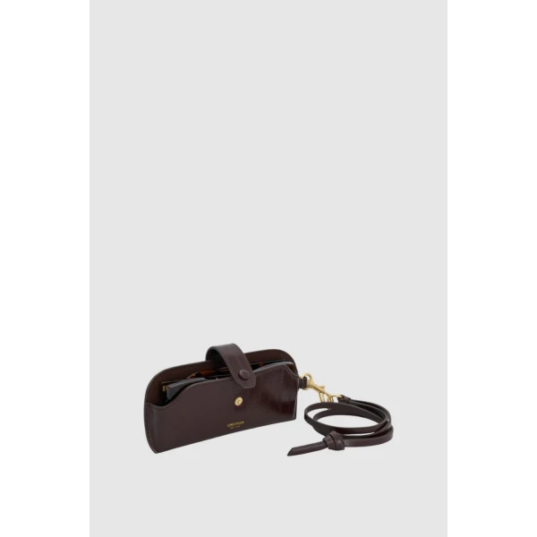 Oroton Cecile Texture Sunglass Case Mulberry, view 2