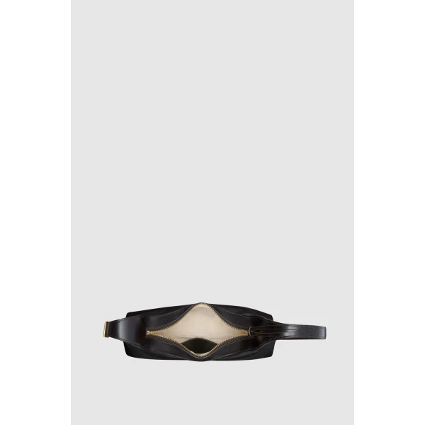 Oroton Cinder Crackle Mini Baguette Dark Chocolate, view 3
