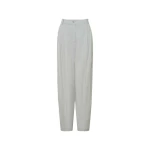 Oroton Cotton Pleat Curve Pant Pale Frost
