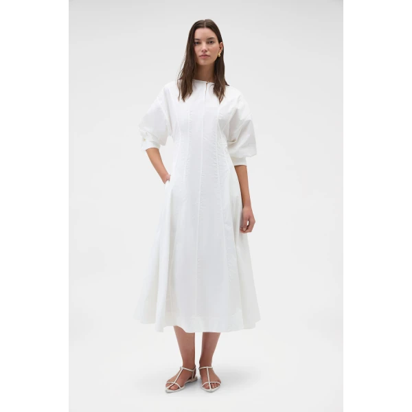 Oroton Cuff Detail Day Dress White, view 2
