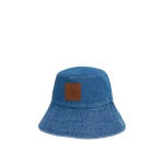 Oroton Denim Bucket Hat Mid Wash Denim