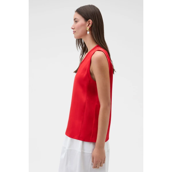 Oroton Double Satin Tank Poppy, view 3