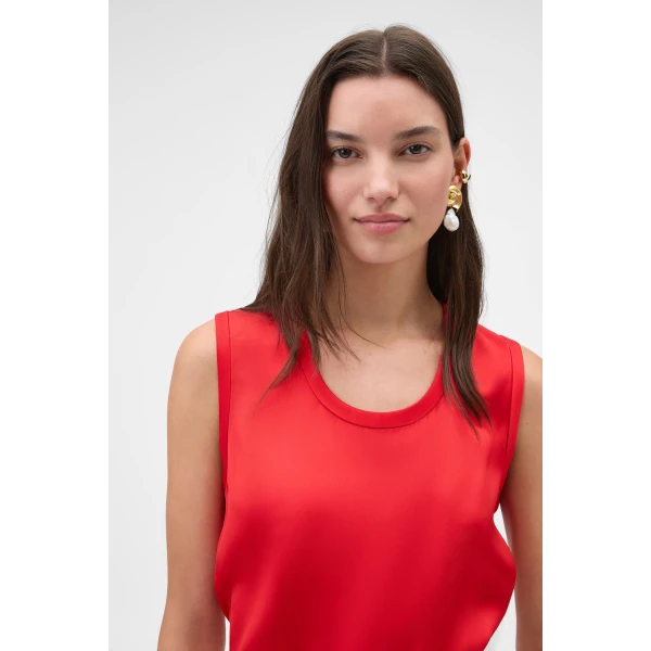 Oroton Double Satin Tank Poppy, view 4