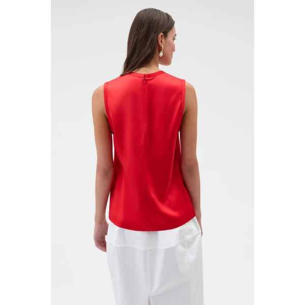 Oroton Double Satin Tank Poppy, view 5