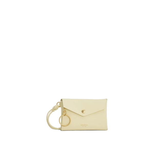 Oroton Envelope Smooth Small Lanyard Pouch Soft Butter