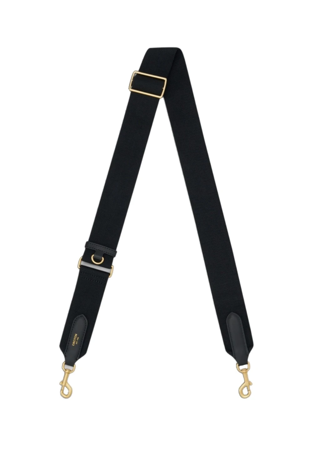Oroton Essential Bag Strap Black/Brass | Bag Straps | Luxury Shoes Oroton Essential Bag Strap Black/Brass