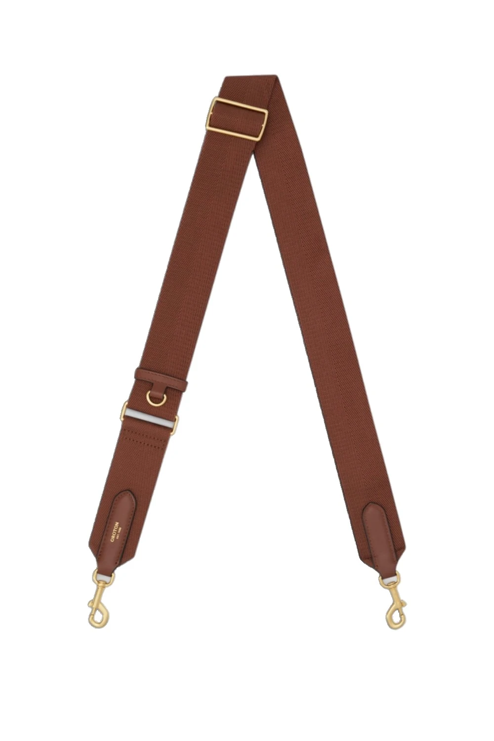Oroton Essential Bag Strap Chestnut/Brass | Bag Straps | Luxury Shoes Oroton Essential Bag Strap Chestnut/Brass