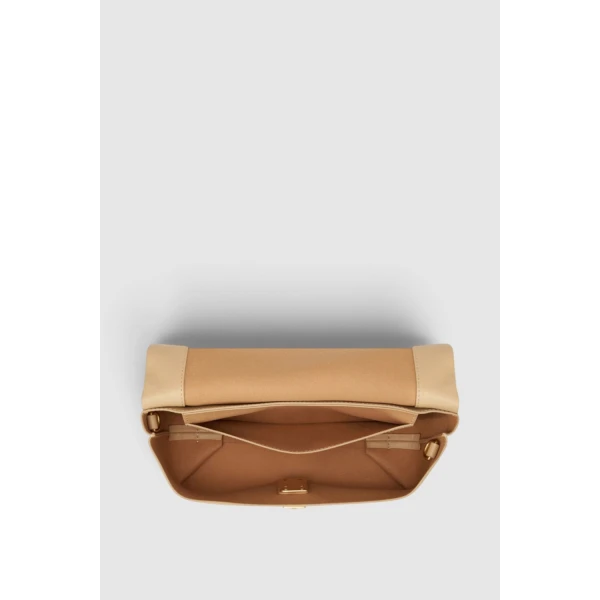 Oroton Etta Smooth Broidery Medium Clutch Butterscotch, view 5