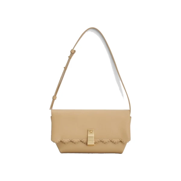 Etta Smooth Broidery Medium Clutch Butterscotch