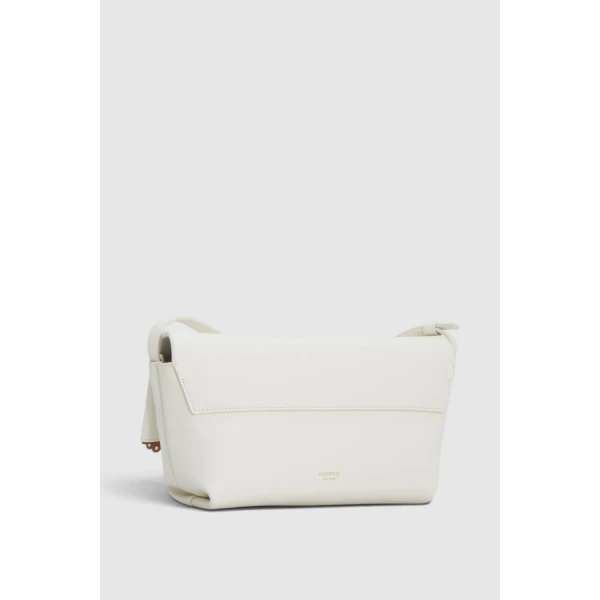 Oroton Etta Smooth Broidery Medium Clutch Warm White, view 6